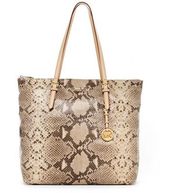 Michael Kors Jet Set Python-Embossed Tote, Sand cod.111