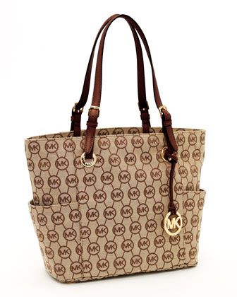 Michael Kors Monogrammed Signature Tote, Ebony Mocha cod.103